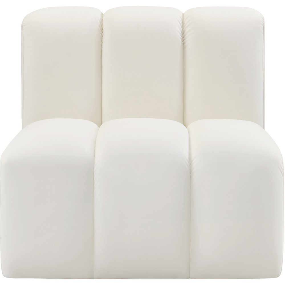 Arc Cream Vegan Leather Straight Chair