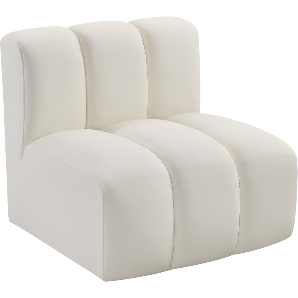 Arc Cream Vegan Leather Straight Chair