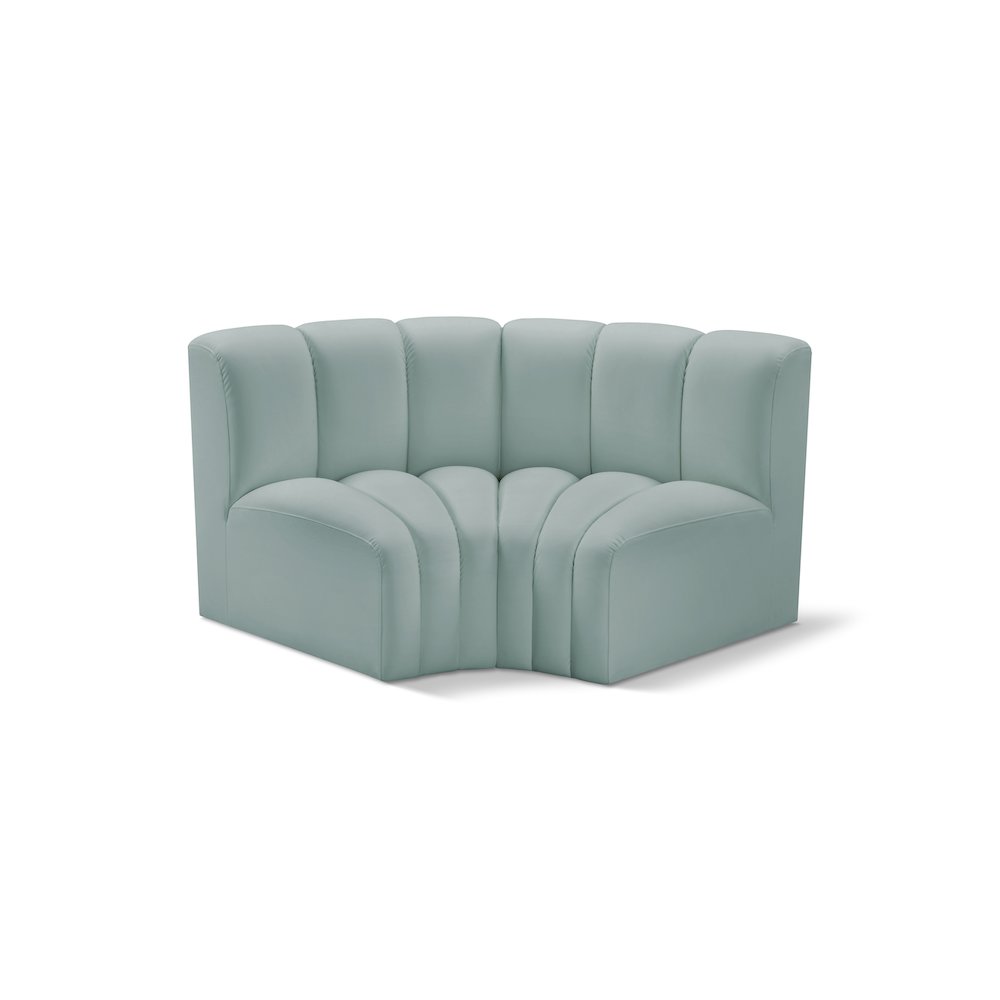 Arc Mint Green Vegan Leather Modular Sofa