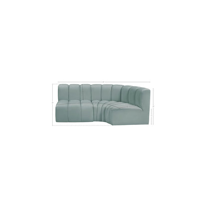 Arc Mint Green Vegan Leather Modular Sofa