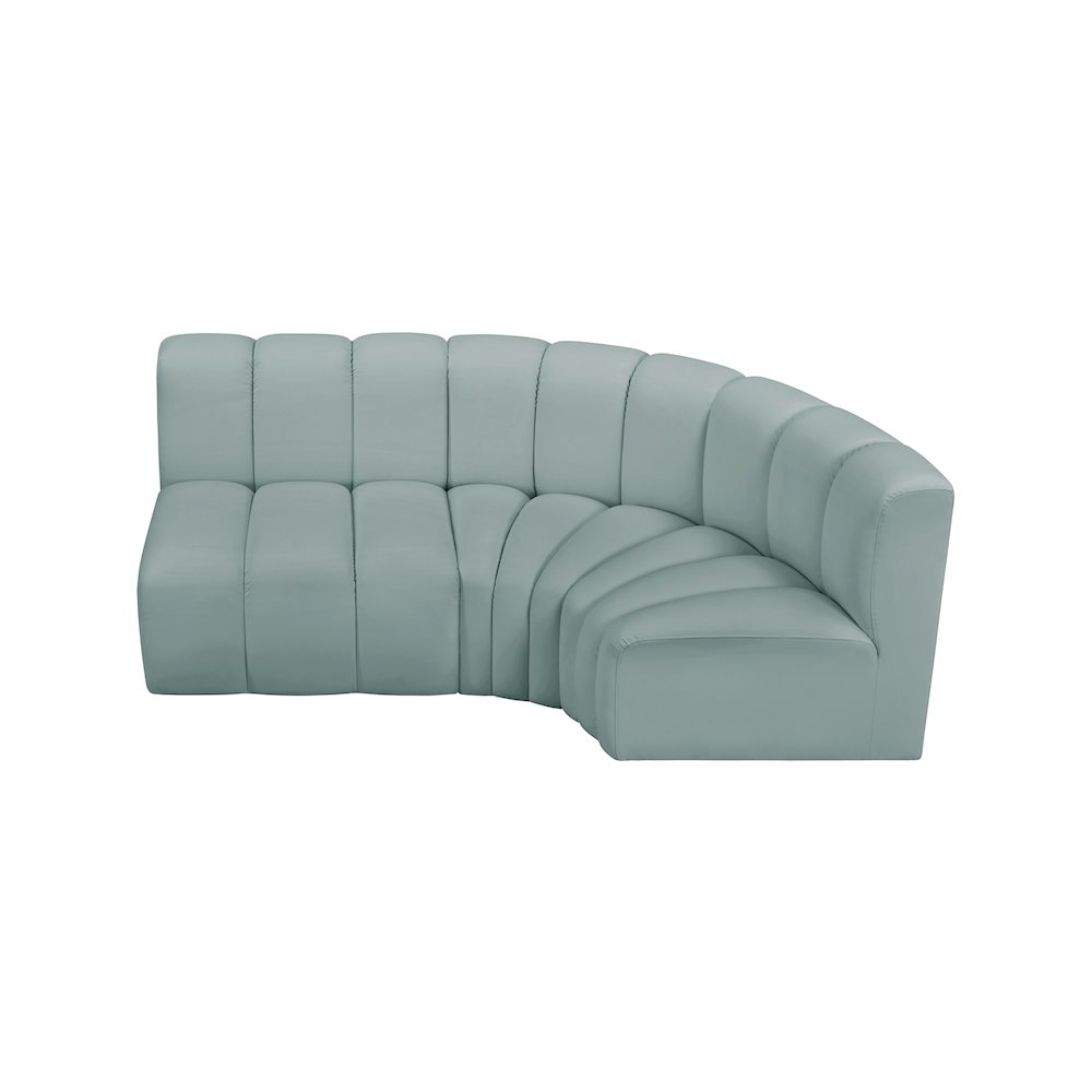 Arc Mint Green Vegan Leather Modular Sofa