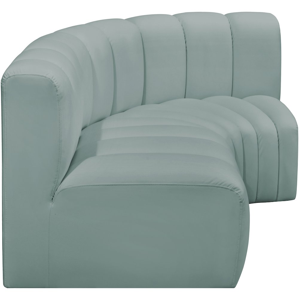 Arc Mint Green Vegan Leather Modular Sofa