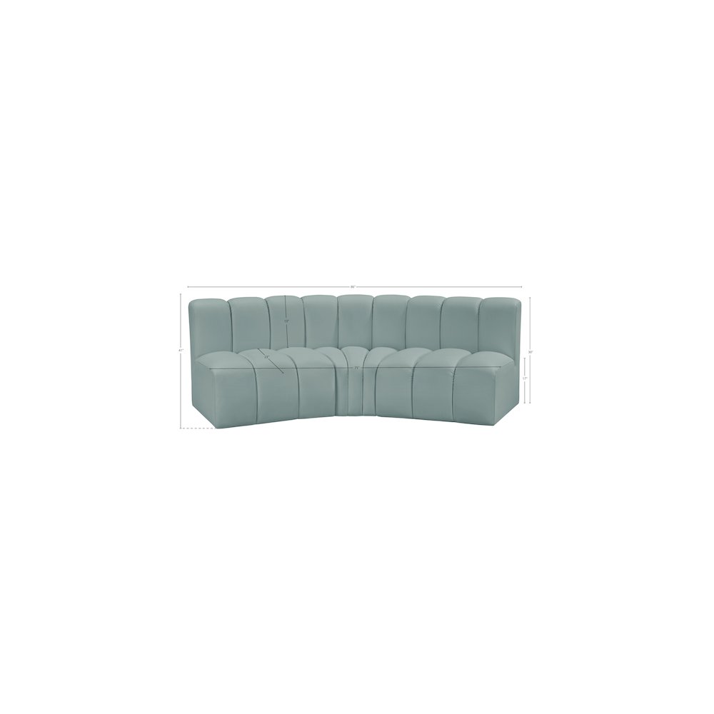 Arc Mint Green Vegan Leather Modular Sofa