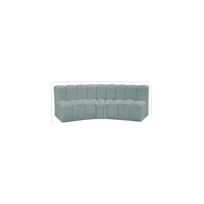 Arc Mint Green Vegan Leather Modular Sofa
