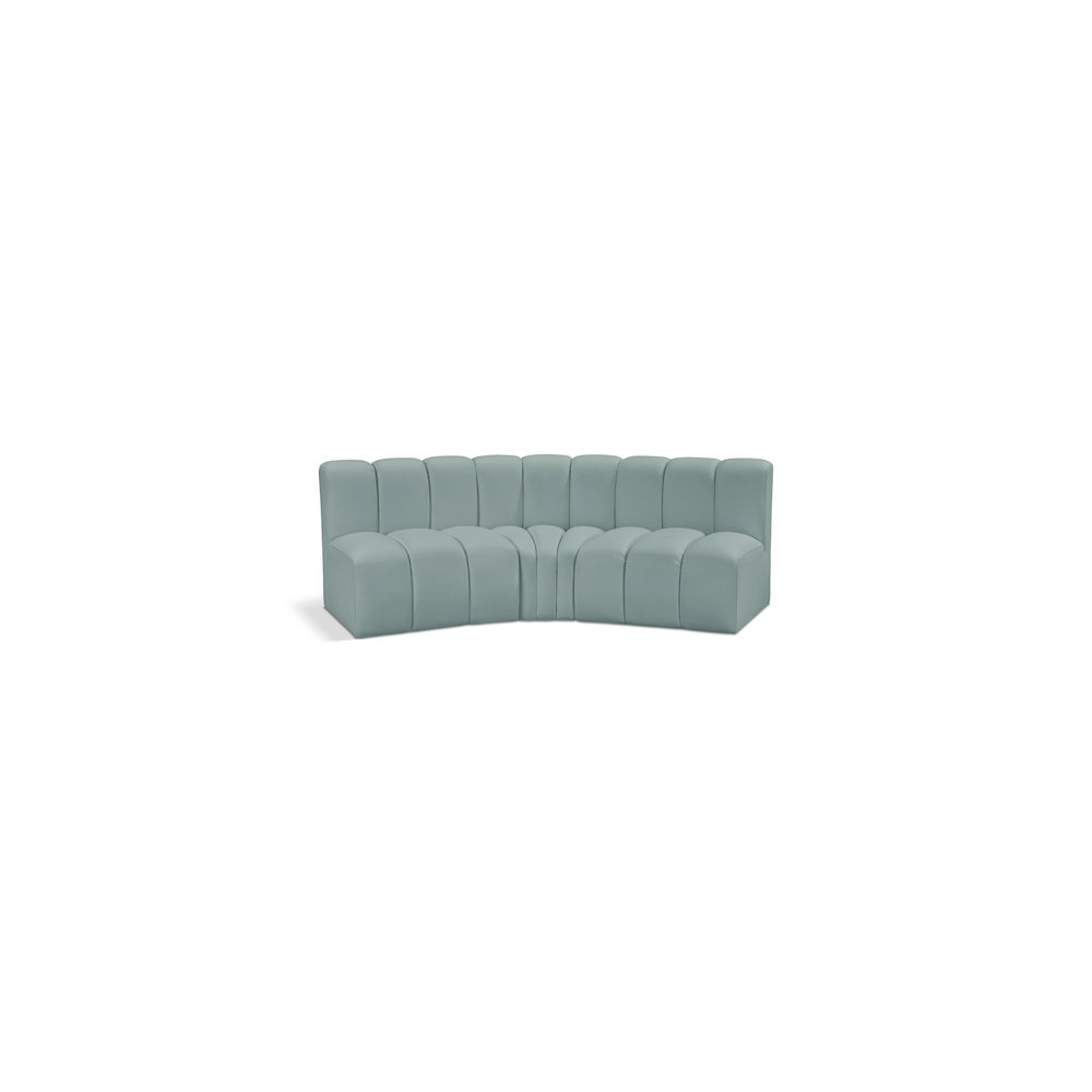 Arc Mint Green Vegan Leather Modular Sofa