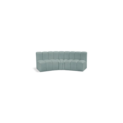 Arc Mint Green Vegan Leather Modular Sofa