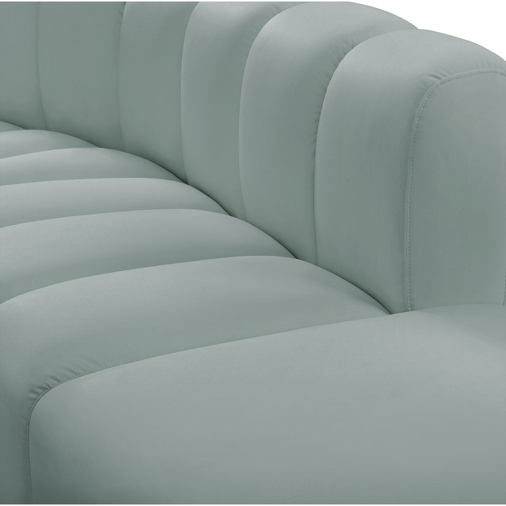 Arc Mint Green Vegan Leather Modular Sofa