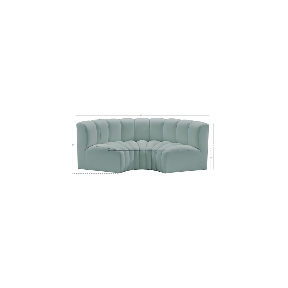 Arc Mint Green Vegan Leather Modular Sofa