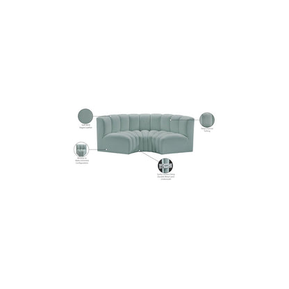 Arc Mint Green Vegan Leather Modular Sofa