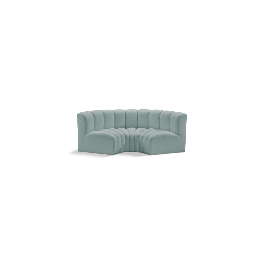 Arc Mint Green Vegan Leather Modular Sofa