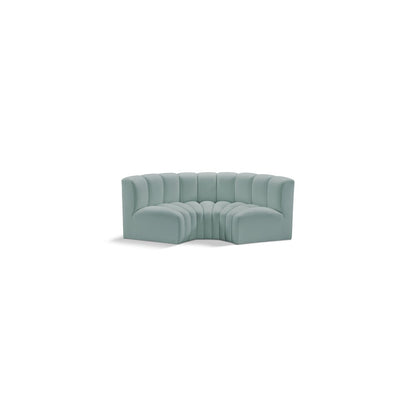 Arc Mint Green Vegan Leather Modular Sofa
