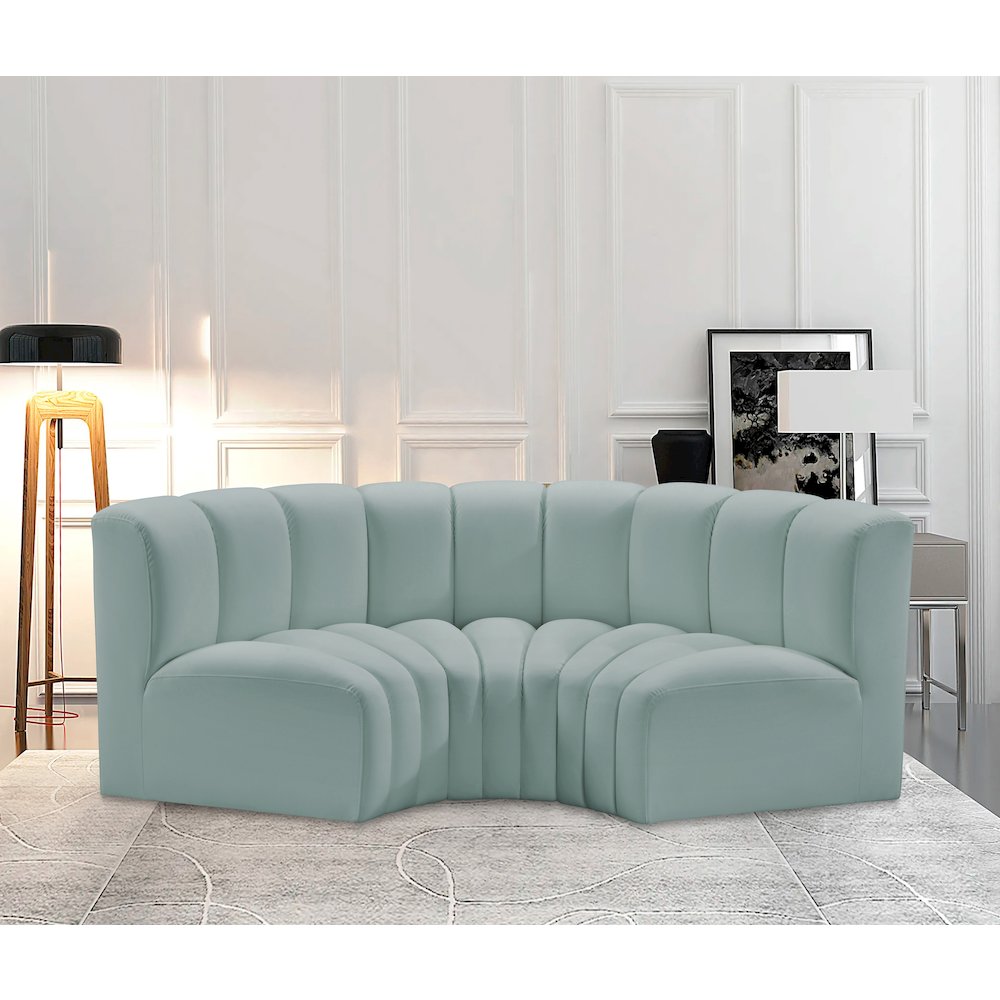 Arc Mint Green Vegan Leather Modular Sofa