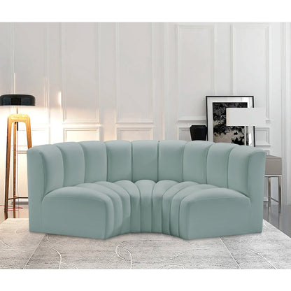 Arc Mint Green Vegan Leather Modular Sofa