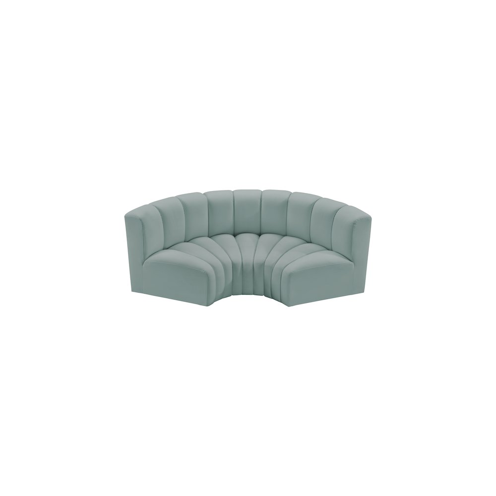 Arc Mint Green Vegan Leather Modular Sofa