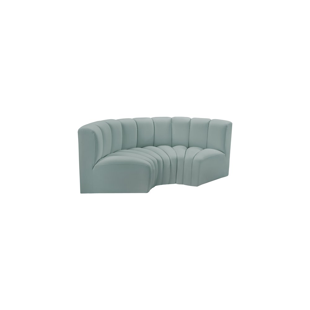 Arc Mint Green Vegan Leather Modular Sofa