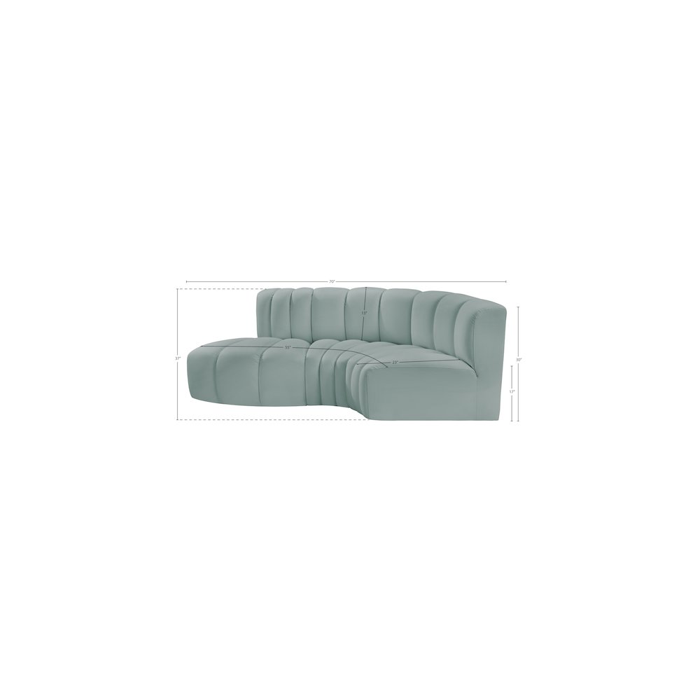 Arc Mint Green Vegan Leather Modular Sofa