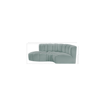 Arc Mint Green Vegan Leather Modular Sofa