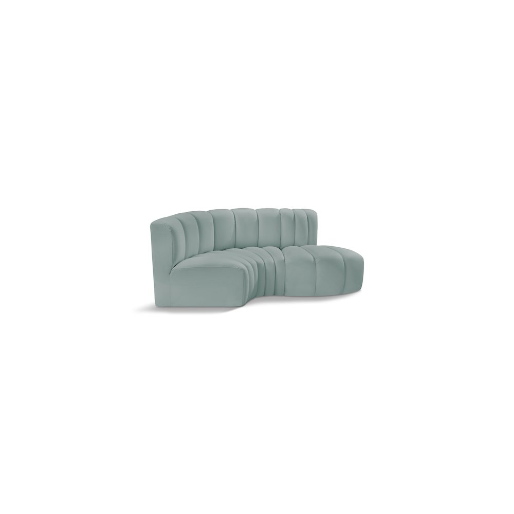 Arc Mint Green Vegan Leather Modular Sofa
