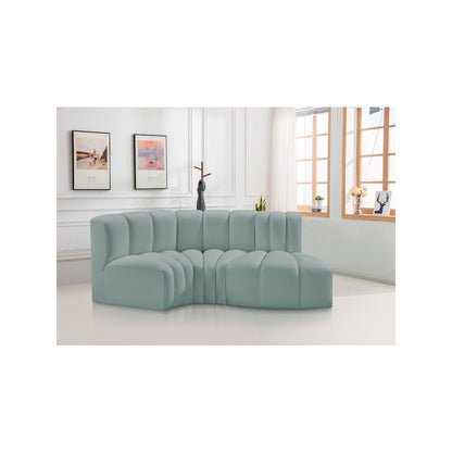 Arc Mint Green Vegan Leather Modular Sofa