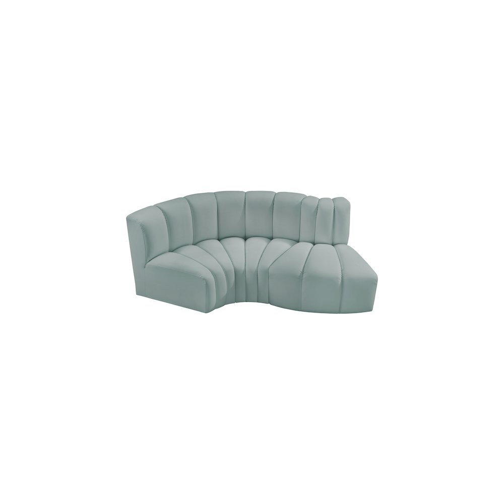 Arc Mint Green Vegan Leather Modular Sofa