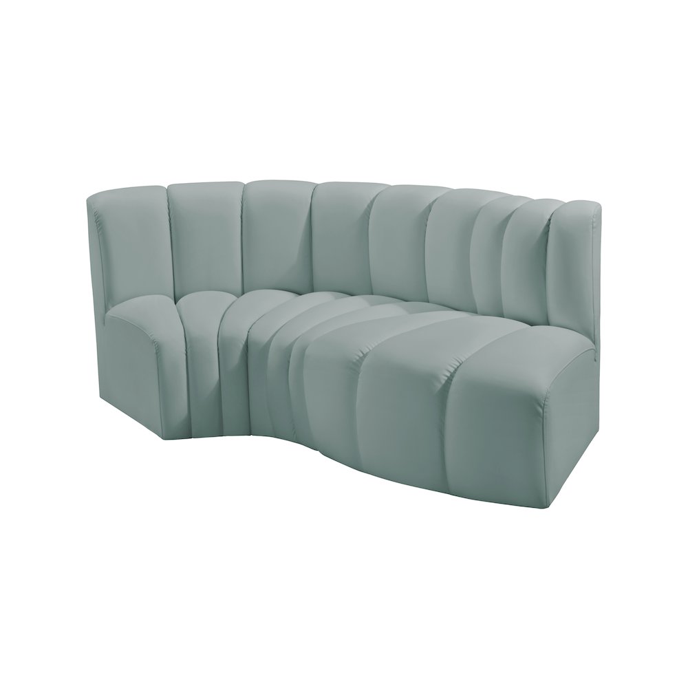 Arc Mint Green Vegan Leather Modular Sofa