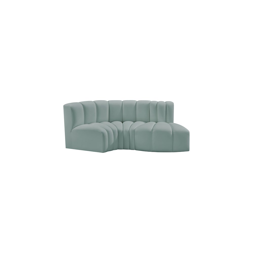 Arc Mint Green Vegan Leather Modular Sofa