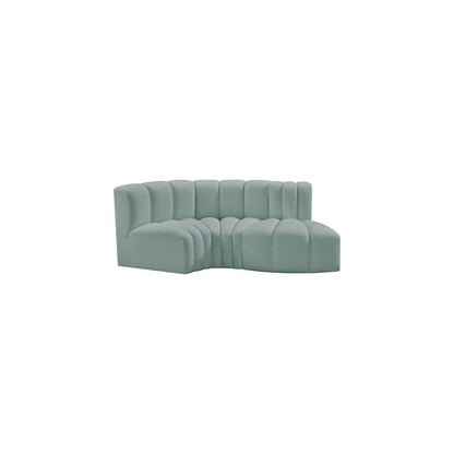 Arc Mint Green Vegan Leather Modular Sofa