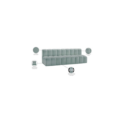 Arc Mint Green Vegan Leather Modular Sofa