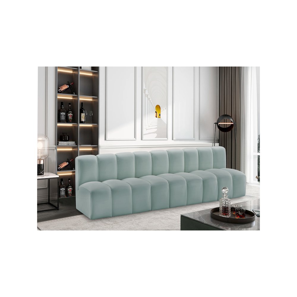 Arc Mint Green Vegan Leather Modular Sofa