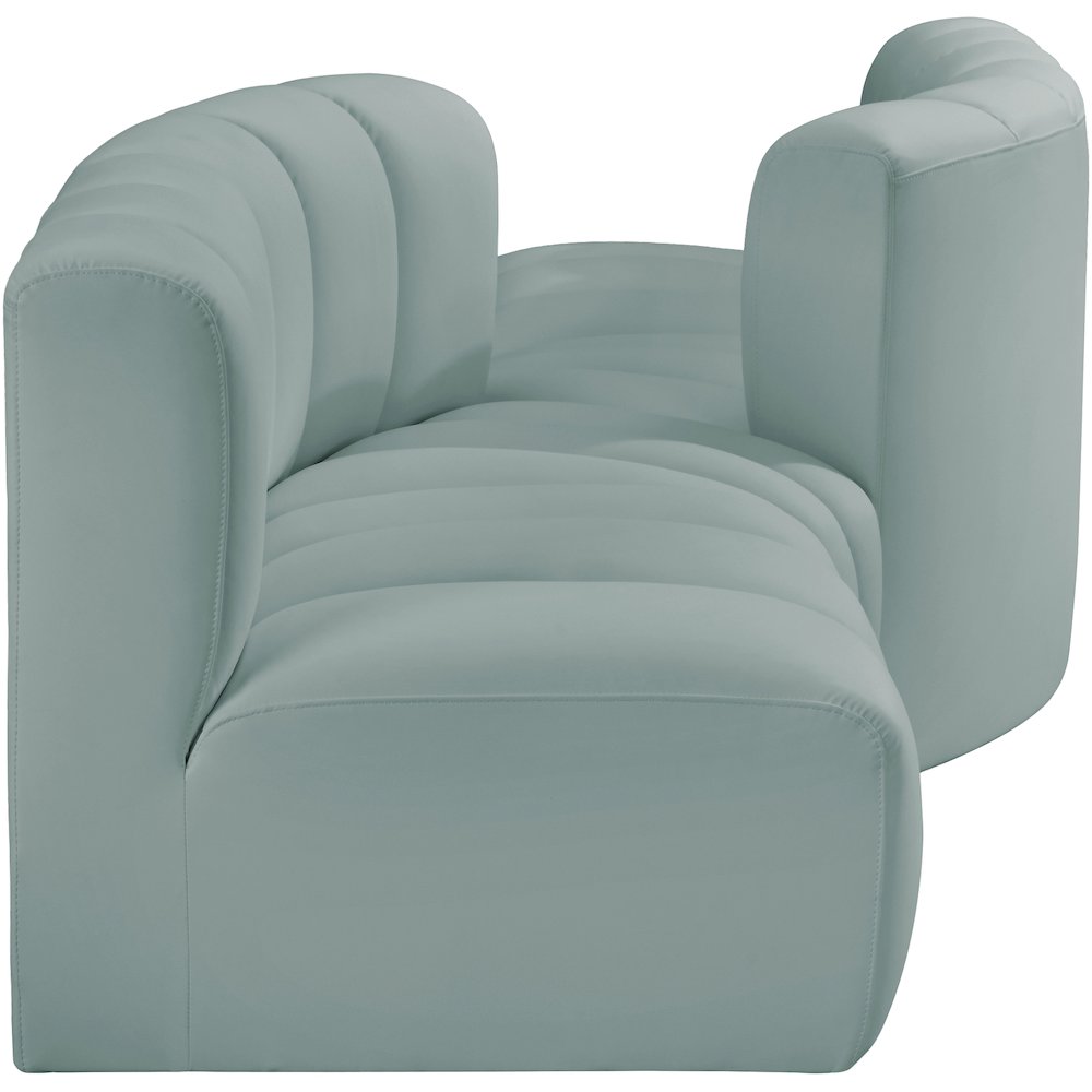 Arc Mint Green Vegan Leather Modular Sofa