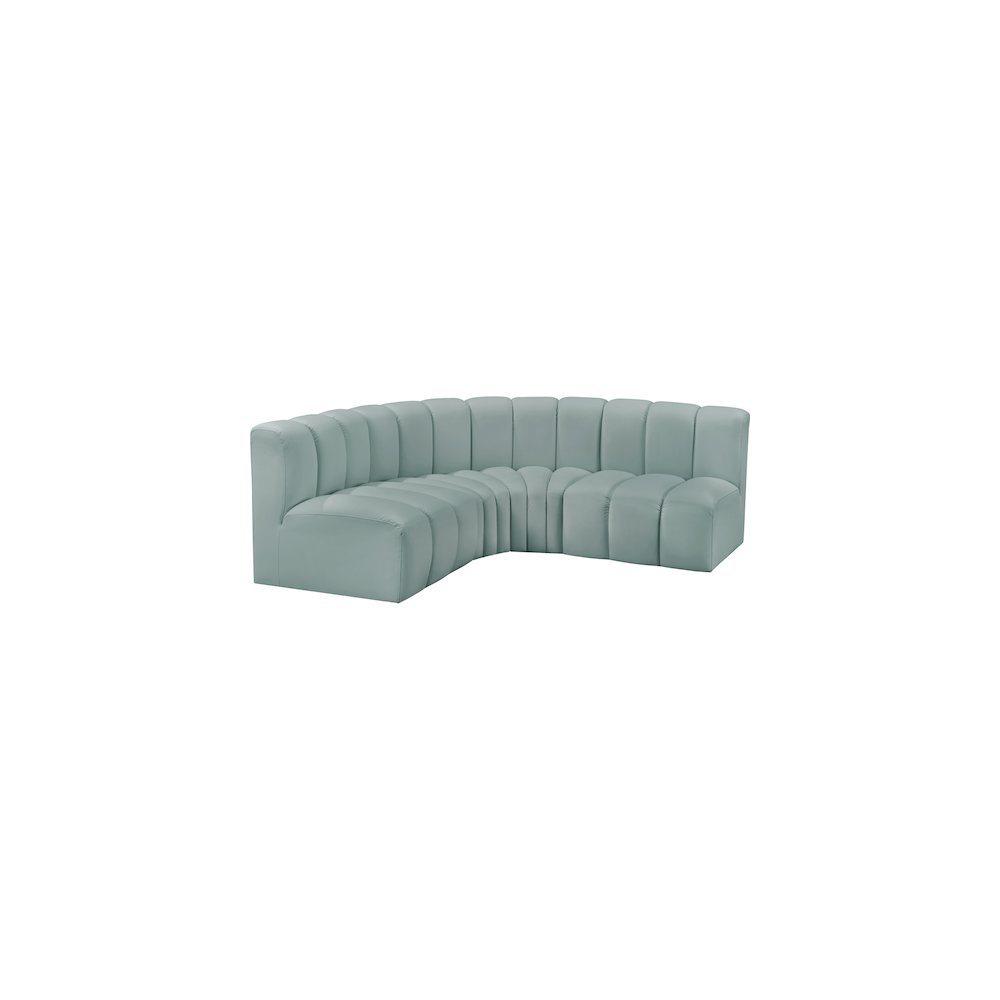 Arc Mint Green Vegan Leather Modular Sofa