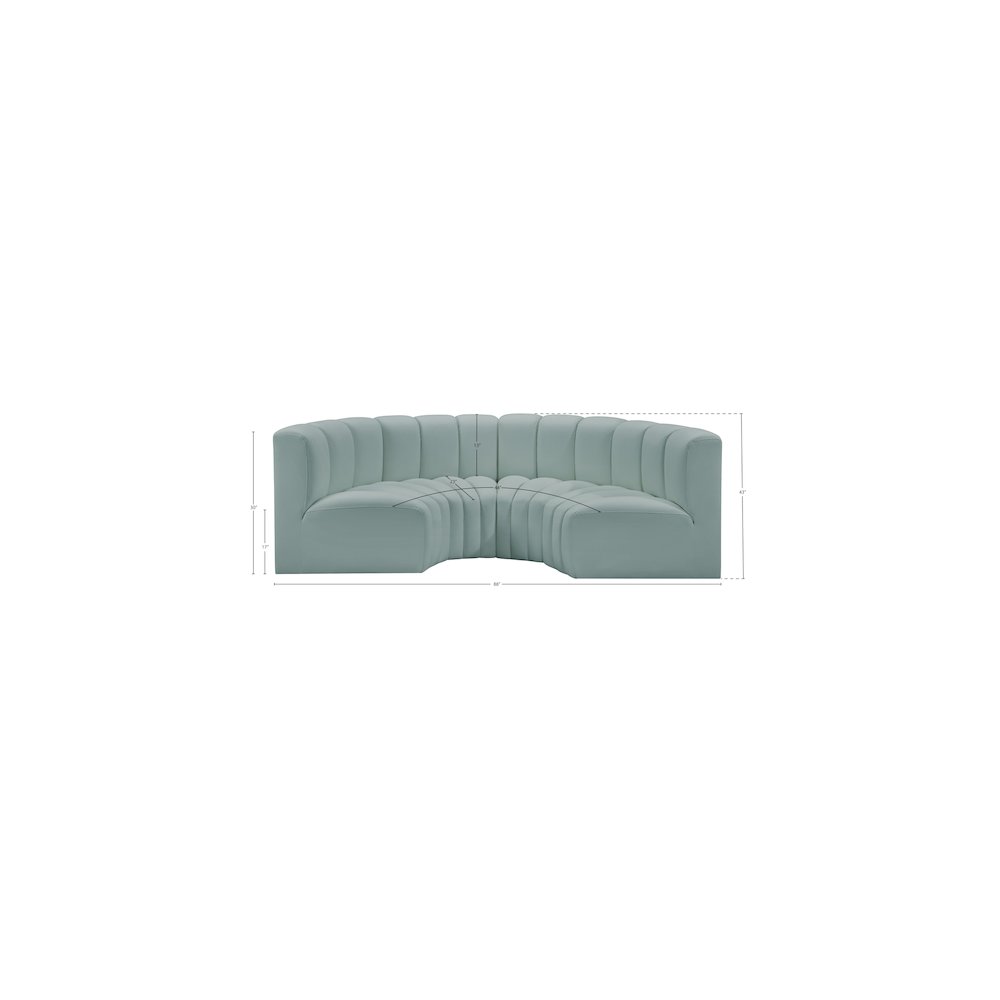 Arc Mint Green Vegan Leather Modular Sofa