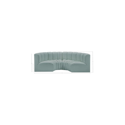 Arc Mint Green Vegan Leather Modular Sofa