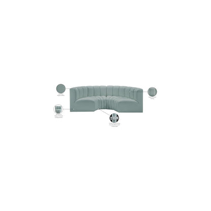 Arc Mint Green Vegan Leather Modular Sofa