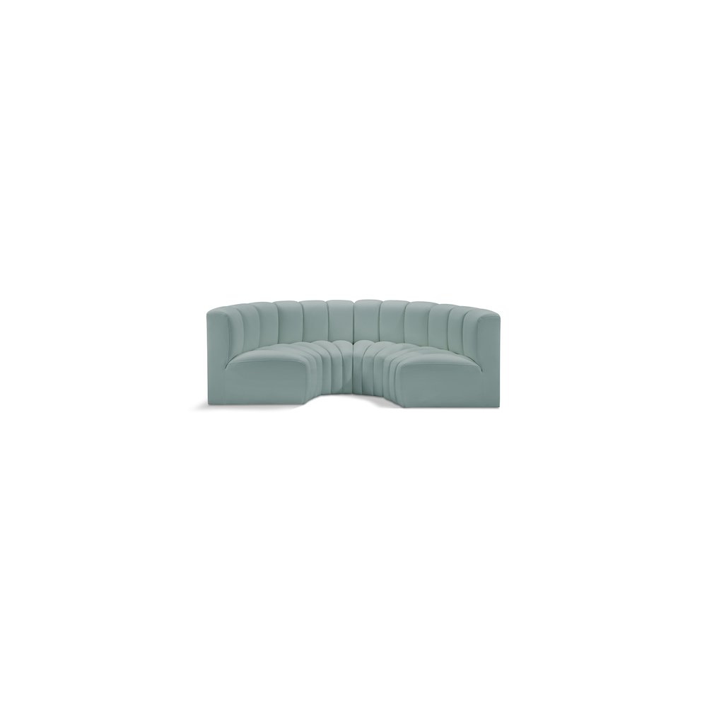 Arc Mint Green Vegan Leather Modular Sofa