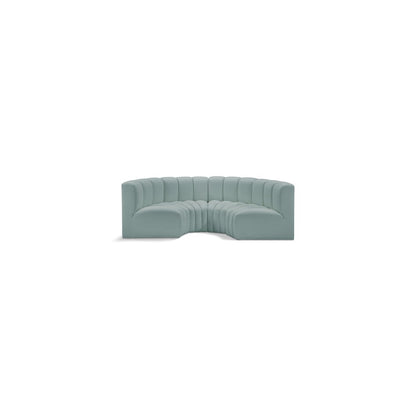 Arc Mint Green Vegan Leather Modular Sofa