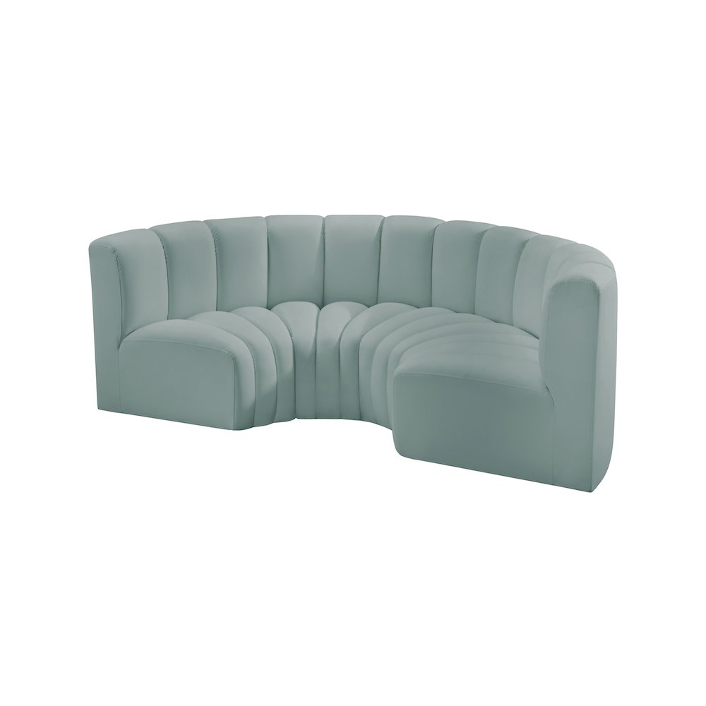 Arc Mint Green Vegan Leather Modular Sofa