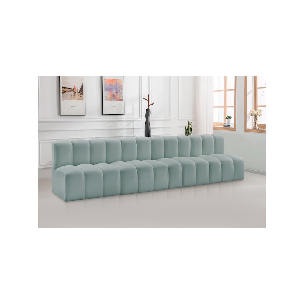 Arc Mint Green Vegan Leather Modular Sofa