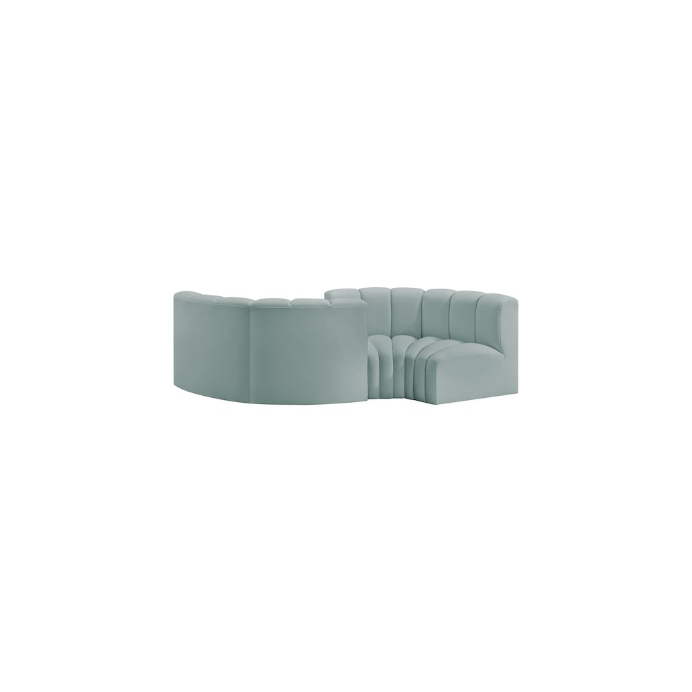 Arc Mint Green Vegan Leather Modular Sofa
