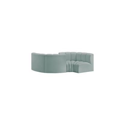 Arc Mint Green Vegan Leather Modular Sofa