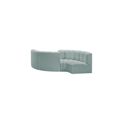 Arc Mint Green Vegan Leather Modular Sofa