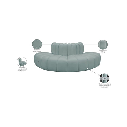 Arc Mint Green Vegan Leather Modular Sofa