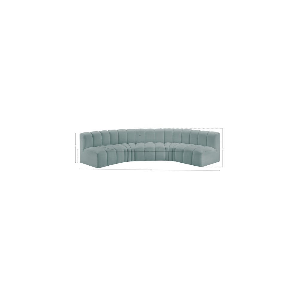 Arc Mint Green Vegan Leather Modular Sofa