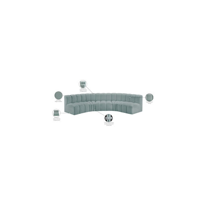 Arc Mint Green Vegan Leather Modular Sofa