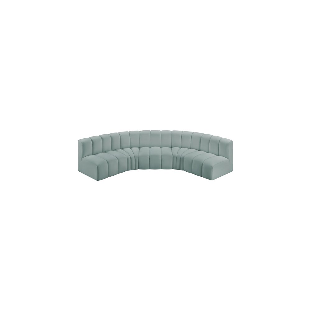 Arc Mint Green Vegan Leather Modular Sofa