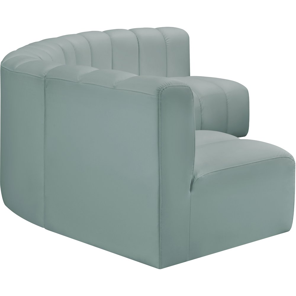 Arc Mint Green Vegan Leather Modular Sofa