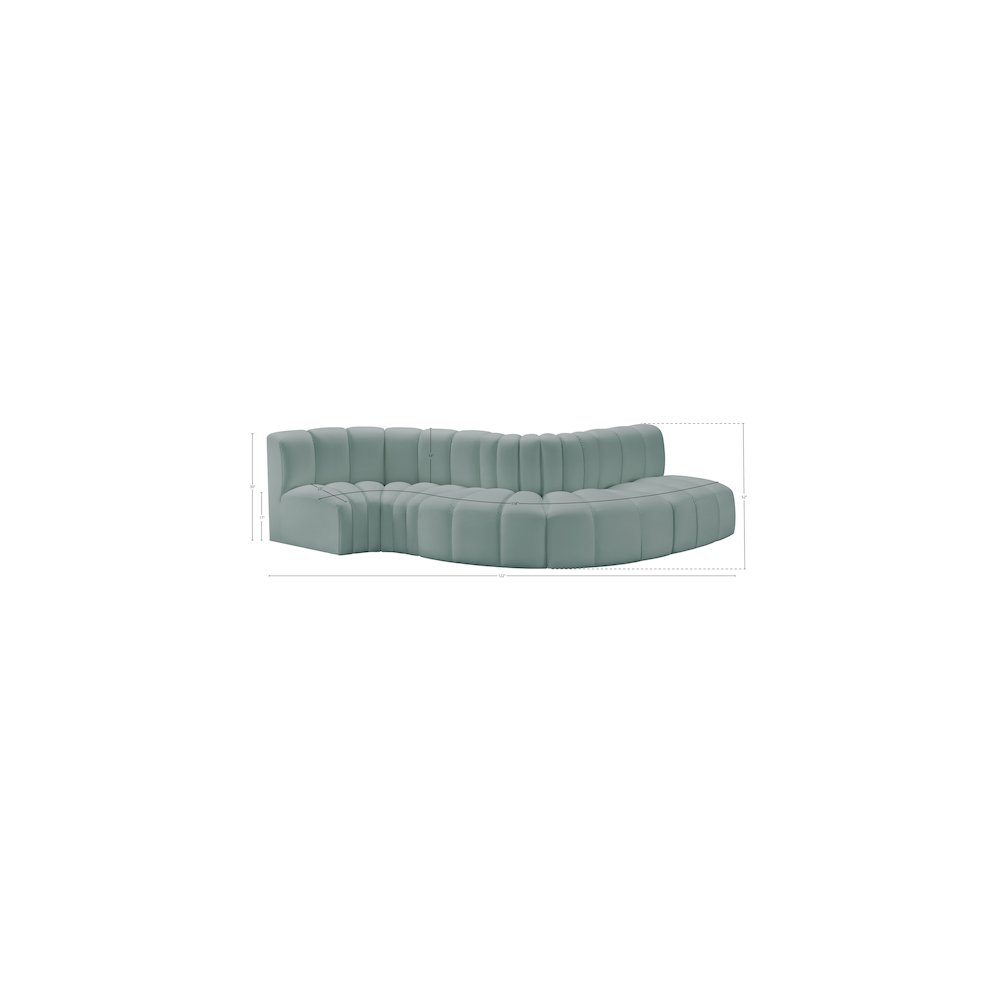 Arc Mint Green Vegan Leather Modular Sofa