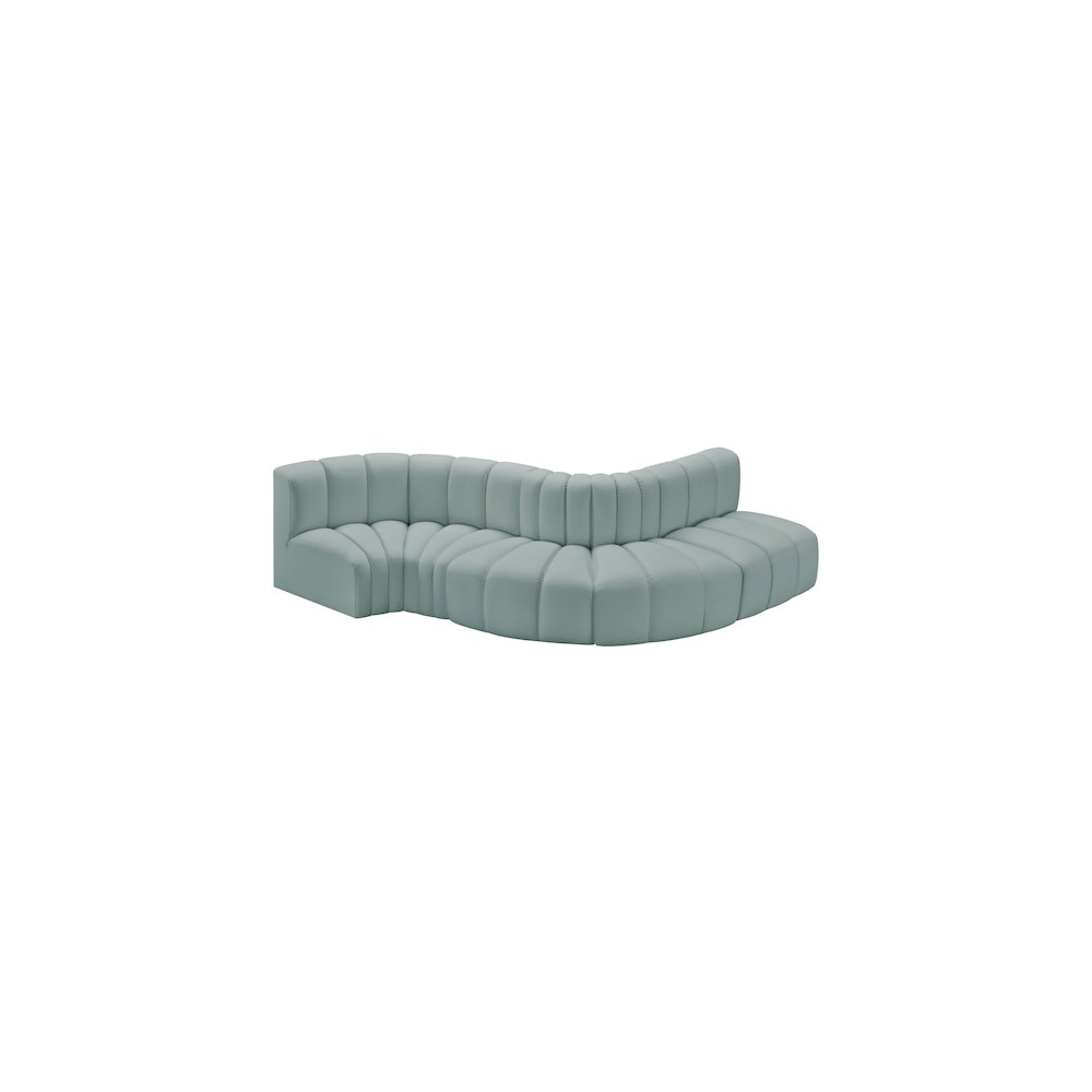 Arc Mint Green Vegan Leather Modular Sofa