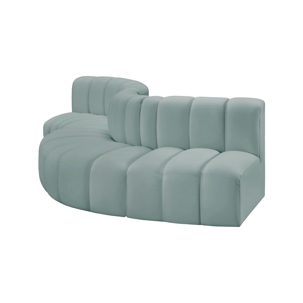 Arc Mint Green Vegan Leather Modular Sofa