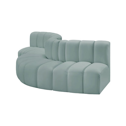 Arc Mint Green Vegan Leather Modular Sofa